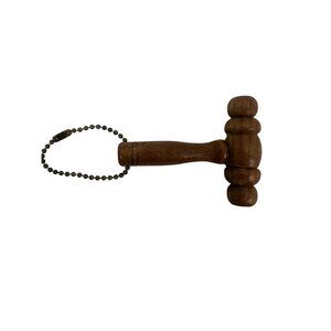 Vintage Wooden Massage Therapy Roller Key Chain Accessory